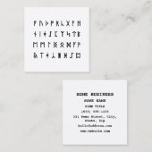 Carte De Visite Carré Runic Alphabet [Futhorc] (Devant / Derrière)