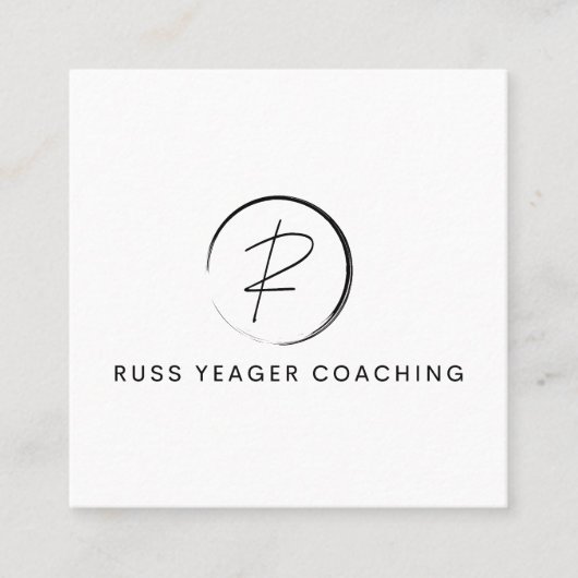 Carte De Visite Carré Russ Yeager Coaching Signature Logo (Devant)