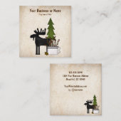 Carte De Visite Carré Russe Pays Silhouette Moose (Devant / Derrière)