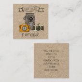 Carte De Visite Carré Rustic Brown Kraft (Devant / Derrière)