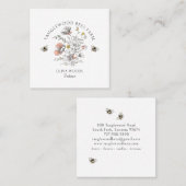 Carte De Visite Carré Rustic Honey Bee Florals Apiary Beekeeper Honey (Devant / Derrière)