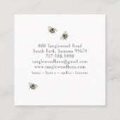 Carte De Visite Carré Rustic Honey Bee Florals Apiary Beekeeper Honey (Dos)