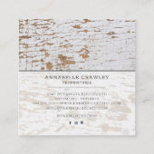 Carte De Visite Carré Rustic Wood Country Ferme Rose Script Business (Dos)