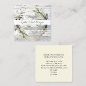 Carte de visite Carré rustique Bois vert (Devant / Derrière)