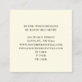 Carte de visite Carré rustique Bois vert (Dos)