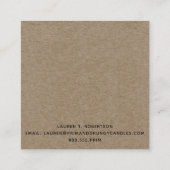 CARTE DE VISITE CARRÉ RUSTIQUE GRUBBY CANDLE DE PAYS PRIMITIF (Dos)