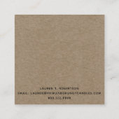 CARTE DE VISITE CARRÉ RUSTIQUE GRUBBY CANDLE DE PAYS PRIMITIF (Dos)