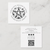 Carte De Visite Carré Rustique Wiccan Pagan Jewelry Designer QR Code (Devant / Derrière)