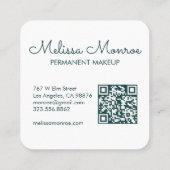 Carte De Visite Carré Sable & Vins à fleurs Elegant Boho QR Code (Dos)