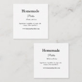 Carte De Visite Carré Sachets maison faits avec amour ajouter texte site (Devant / Derrière)