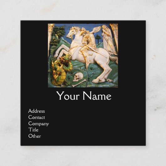 Carte De Visite Carré Saint George, Dragon et Princesse Black (Devant)