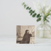 Carte De Visite Carré Saint Scholastica Patroness of school (Debout devant)