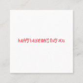 Carte De Visite Carré Saint Valentin joli Red Heart Design (Dos)