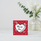 Carte De Visite Carré Saint Valentin Merci Rouge Super Sparkly Love (Debout devant)