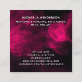 Carte De Visite Carré Salon à ongles rose et fumée/Technicien (Dos)