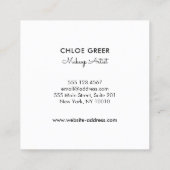 Carte De Visite Carré Salon d'artiste de maquillage rose simple (Dos)