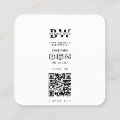 Carte De Visite Carré Salon de beauté des cheveux Coiffeur Gold Script (Dos)