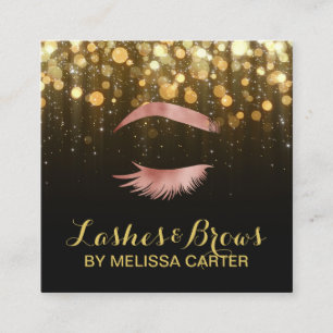 Carte De Visite Carré Salon de beauté Maquillage Artiste Brows Lash Exte
