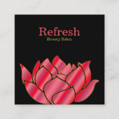 Carte De Visite Carré Salon de beauté moderne Aquarelle rose Lotus Flowe (Devant)