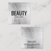 Carte De Visite Carré Salon de beauté moderne chic peintre de maquillage (Devant / Derrière)