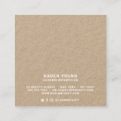 Carte De Visite Carré Salon de beauté moderne maquillage rustique branch (Dos)