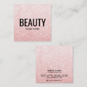 Carte De Visite Carré Salon de beauté moderne, parties scintillant chic  (Devant / Derrière)