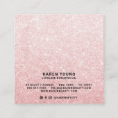 Carte De Visite Carré Salon de beauté moderne, parties scintillant chic  (Dos)