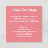 Carte De Visite Carré Salon de coiffure Coiffeuse Beauté esthétique (Dos)