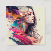 Carte De Visite Carré Salon de coiffure Coiffeuse Beauté esthétique (Devant)