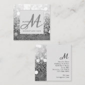 Carte De Visite Carré Salon de coiffure d'artiste moderne Parties scinti (Devant / Derrière)