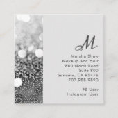 Carte De Visite Carré Salon de coiffure d'artiste moderne Parties scinti (Dos)