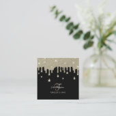 Carte De Visite Carré Salon de coiffure pour artiste Parties scintillant (Debout devant)