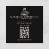 Carte De Visite Carré Salon de Coiffure Professionnel Code Qr Alligator (Dos)