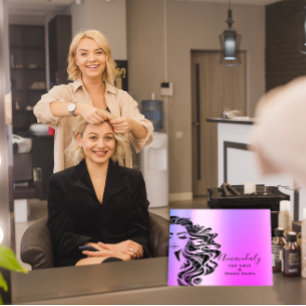Carte De Visite Carré Salon de coiffure professionnel Lash Purple Pink