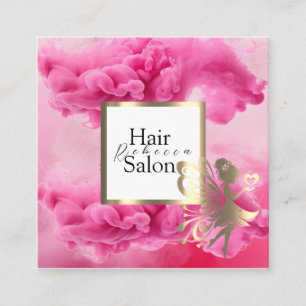 Carte De Visite Carré Salon de coiffure Typographie Colorée Coiffeur Mod