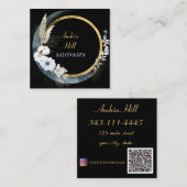 Carte De Visite Carré salon de fleurs moderne et élégant & spa avec code (Devant / Derrière)