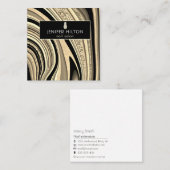 Carte De Visite Carré Salon de l'ongle géode géode or contemporain (Devant / Derrière)