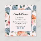 Carte De Visite Carré Salon de maquillage Floral (Dos)