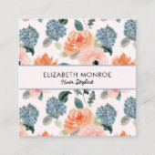 Carte De Visite Carré Salon de maquillage Floral (Devant)