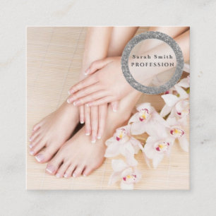 Carte De Visite Carré Salon de spa pour pieds de femmes, pédicure et man