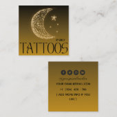 Carte De Visite Carré Salon de tatouage de la lune céleste (Devant / Derrière)