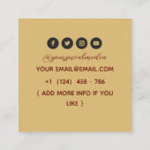 Carte De Visite Carré Salon de tatouage solaire céleste (Dos)