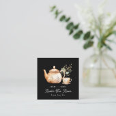 Carte De Visite Carré Salon de Thé Tea Pot (Debout devant)