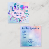 Carte De Visite Carré Salon des cheveux (Devant / Derrière)