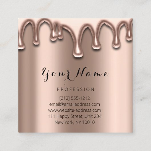 Carte De Visite Carré Salon des cheveux Coiffeur Brosses Eyelashes Rose  (Dos)