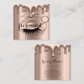 Carte De Visite Carré Salon des cheveux Coiffeur Brows Eyelash Ciseaux d (Devant / Derrière)