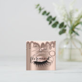 Carte De Visite Carré Salon des cheveux Coiffeur Brows Eyelash Ciseaux d (Debout devant)