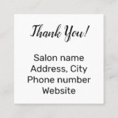 Carte De Visite Carré Salon et promotion spa (Dos)