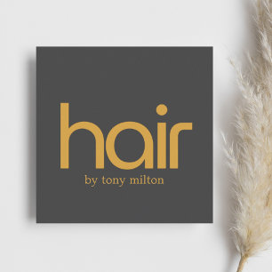 Carte De Visite Carré Salon minimaliste Élégant Gras Doré gris foncé