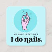 Carte De Visite Carré Salon Nail Manicuriste Moderne Rétro (Devant)